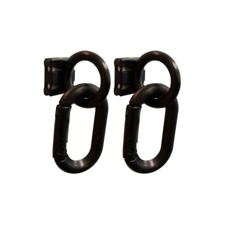 Global Equipment Mr. Chain Magnet Ring/Carabiner Kit, Black, 2 Pack 72103